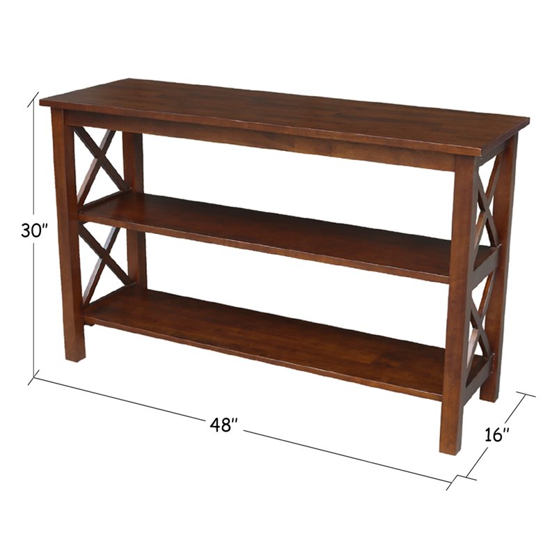 Pemberly Row Wood Traditional Console Table in Mahogany