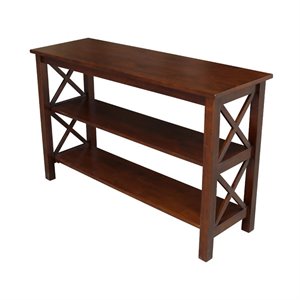 Pemberly Row Wood Traditional Console Table in Mahogany