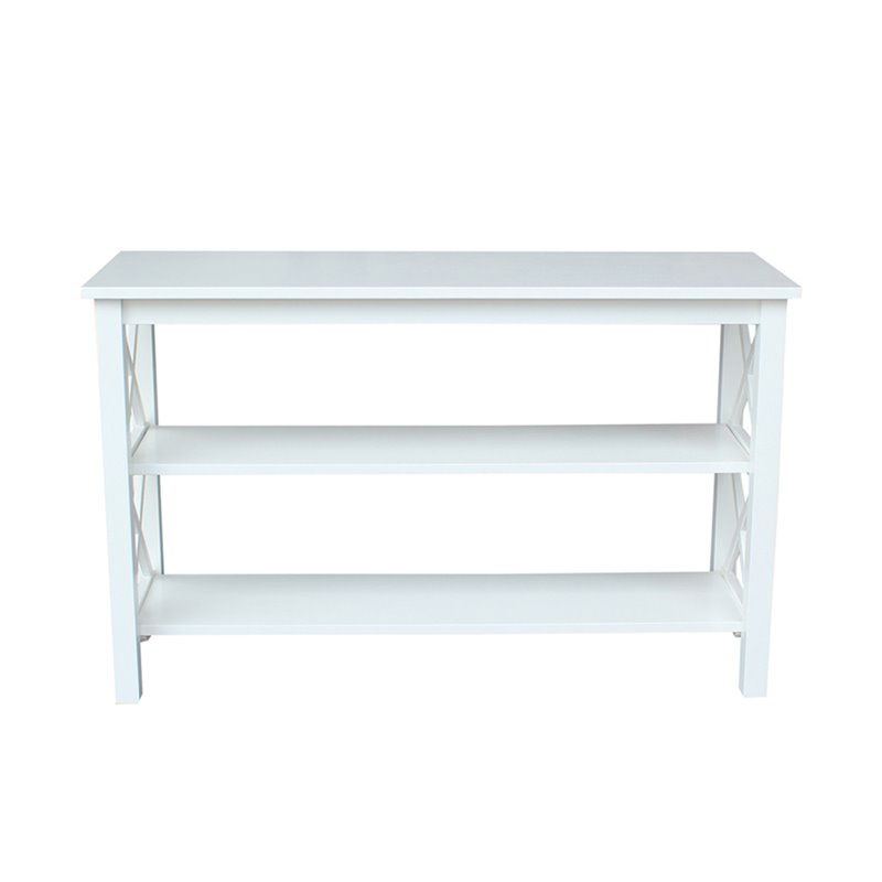 Pemberly Row Wood Traditional Console Table in White