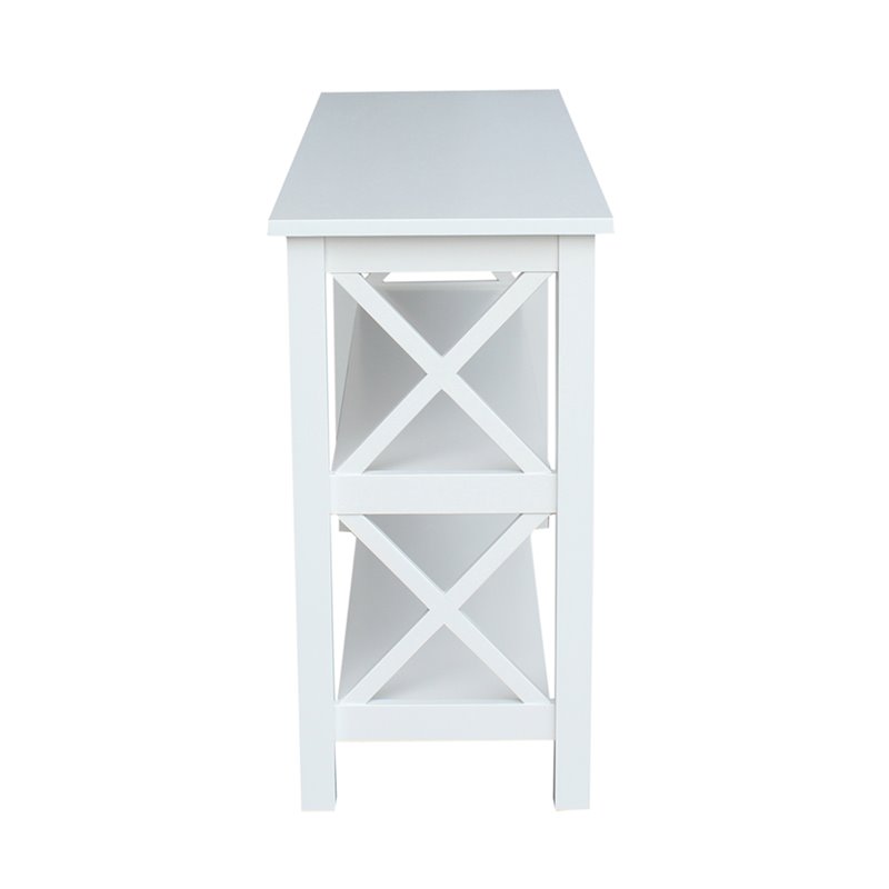 Pemberly Row Wood Traditional Console Table in White