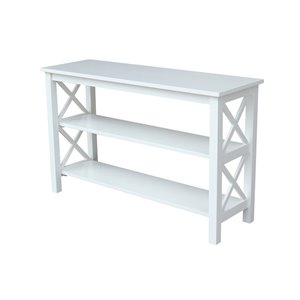 Pemberly Row Wood Traditional Console Table in White