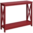 Pemberly Row Transitional Console Table in Red Wood Finish