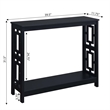 Pemberly Row Contemporary Console Table in Black Wood Finish