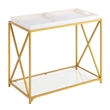 Pemberly Row Contemporary Console Table in Gold Metal Frame