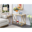 Pemberly Row Contemporary Console Table in Gold Metal Frame