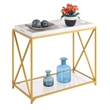 Pemberly Row Contemporary Console Table in Gold Metal Frame