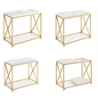 Pemberly Row Contemporary Console Table in Gold Metal Frame