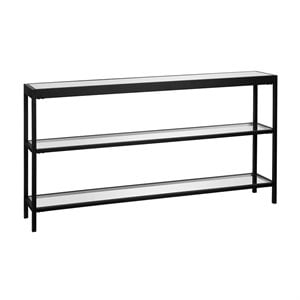 Pemberly Row Traditional 55&quot Metal 3-Shelf Short Console Table in Black Bronze