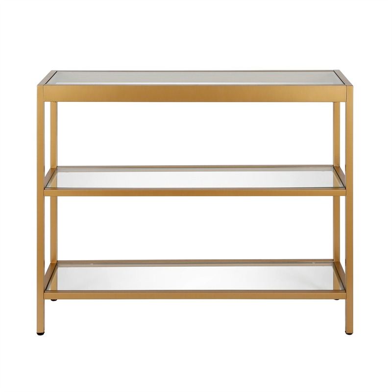 Pemberley Row Metal Brass Console Table Rectangular 36