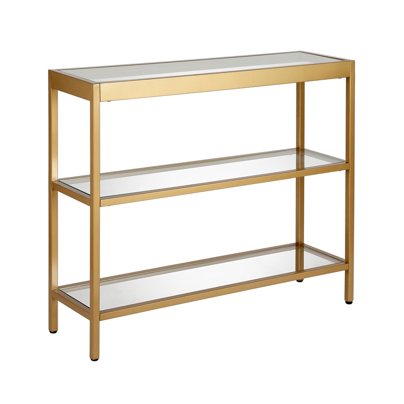 Pemberley Row Metal Brass Console Table Rectangular 36