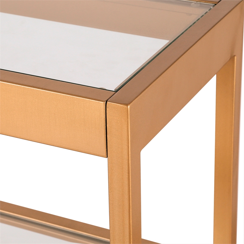 Pemberley Row Metal Brass Console Table Rectangular 36