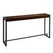 Pemberly Row Transitional Console in Dark Tobacco and Gunmetal Gray