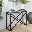 Pemberly Row Traditional 30' Geometric Metal Console Table in Black and Bronze
