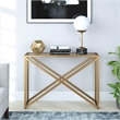Pemberly Row Traditional 30' Geometric Metal Console Table in Brass