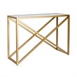 Pemberly Row Traditional 30' Geometric Metal Console Table in Brass