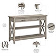 Pemberly Row Engineered Wood Console Table with Drawers in Washed Gray