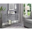 Pemberly Row Modern Clear Glass Rectangular Console Table in Chrome