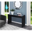Pemberly Row Transitional Mirrored Console Table in Black Wood Finish