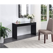 Pemberly Row Transitional Mirrored Console Table in Black Wood Finish