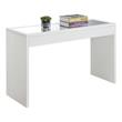 Pemberly Row Transitional Mirrored Console Table in White Wood Finish