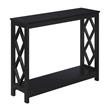 Pemberly Row Contemporary Console Table in Black Wood Finish