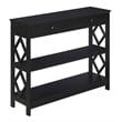 Pemberly Row Contemporary One-Drawer Console Table in Black Wood Finish