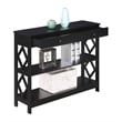 Pemberly Row Contemporary One-Drawer Console Table in Black Wood Finish