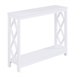 Pemberly Row Contemporary Console Table in White Wood Finish