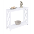 Pemberly Row Contemporary Console Table in White Wood Finish