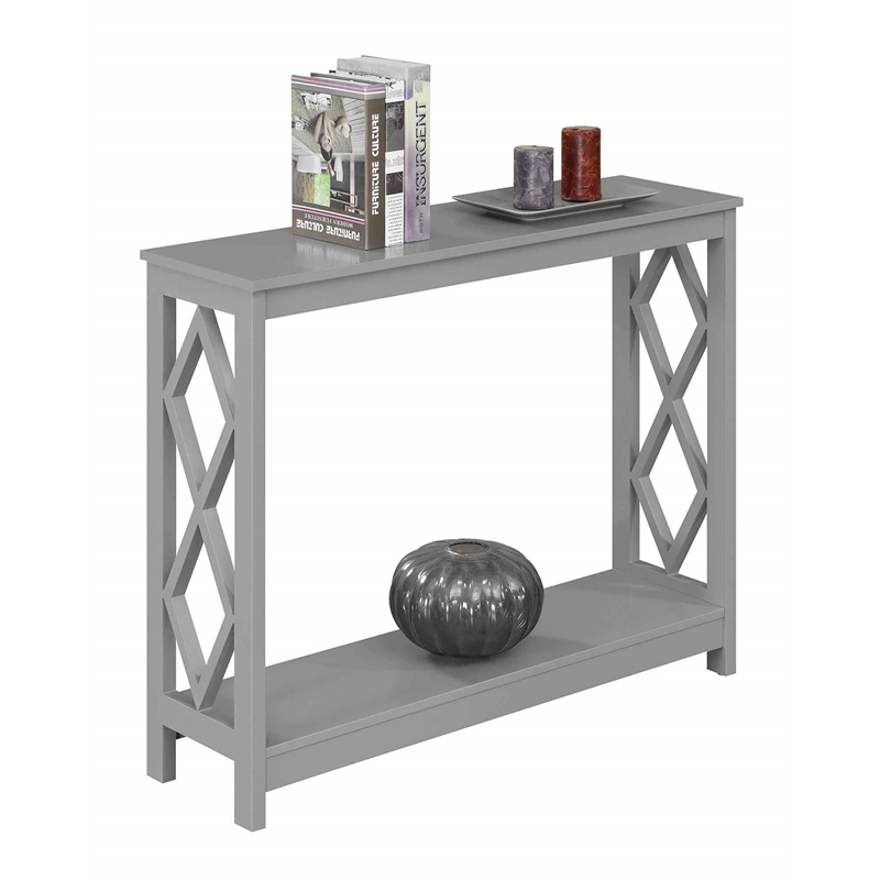 Pemberly Row Contemporary Console Table in Gray Wood Finish