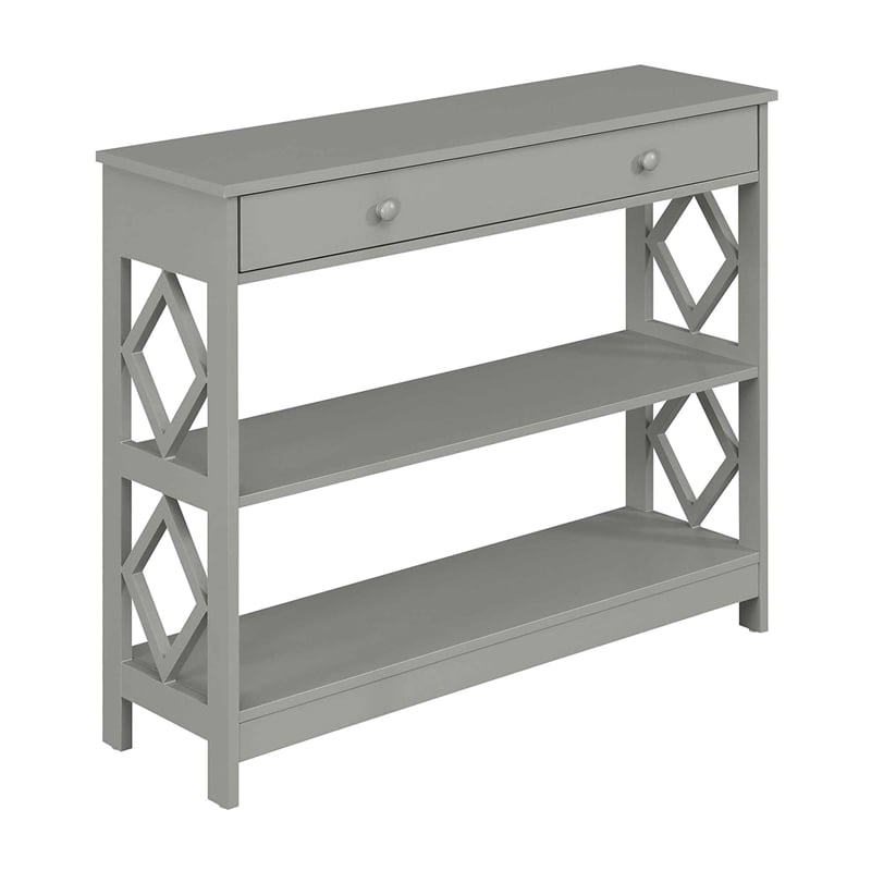 Pemberly Row Contemporary One-Drawer Console Table in Gray Wood Finish