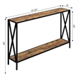 Pemberly Row Farmhouse Black Metal Console Table in Multi-Color Wood Finish