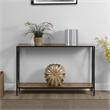 Pemberly Row Farmhouse Black Metal Console Table in Multi-Color Wood Finish