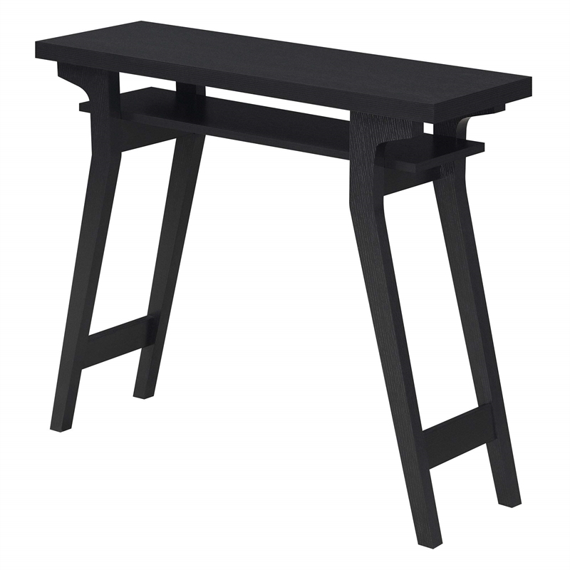 Pemberly Row Modern Console Table in Black Wood Finish