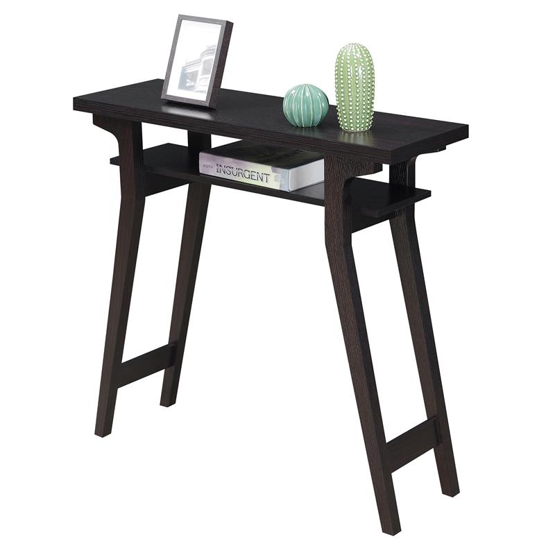Pemberly Row Modern Console Table in Espresso Wood Finish
