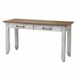 Pemberly Row Farmhouse Rustic Ivory and Honey Wood Sofa Table