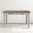 Pemberly Row Farmhouse Rustic Ivory and Honey Wood Sofa Table