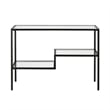 Pemberly Row Traditional Two Tier Metal Console Table in Black and Bronze
