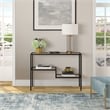 Pemberly Row Traditional Two Tier Metal Console Table in Black and Bronze