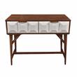 Pemberly Row Mid Century Burnished Walnut Solid Acacia Wood Console Table