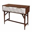Pemberly Row Mid Century Burnished Walnut Solid Acacia Wood Console Table