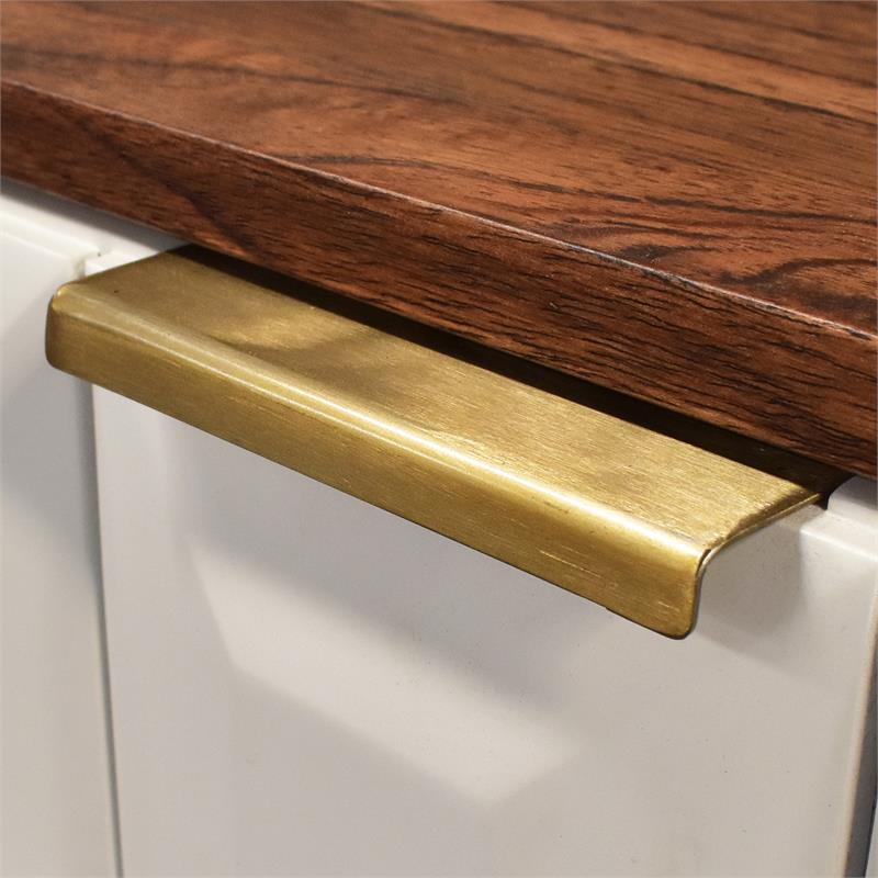 Pemberly Row Mid Century Burnished Walnut Solid Acacia Wood Console Table