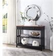 Pemberly Row Contemporary Cherry 1 Drawer Console Table in Black Wood Finish