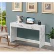 Pemberly Row Modern White Faux Marble Pemberly Row Wood Hall Console Table