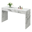 Pemberly Row Modern White Faux Marble Pemberly Row Wood Hall Console Table