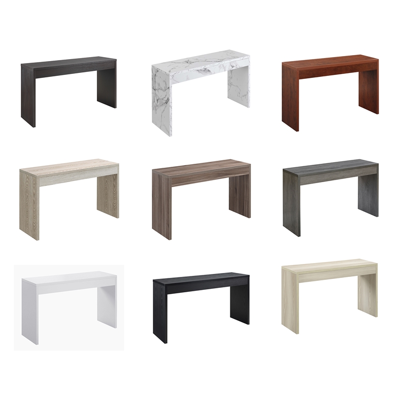 Pemberly Row Modern White Faux Marble Pemberly Row Wood Hall Console Table