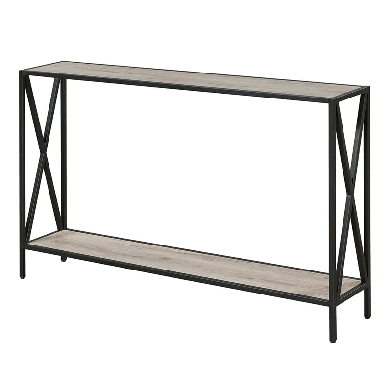 Pemberly Row Contemporary Console Table in Brown Wood Finish
