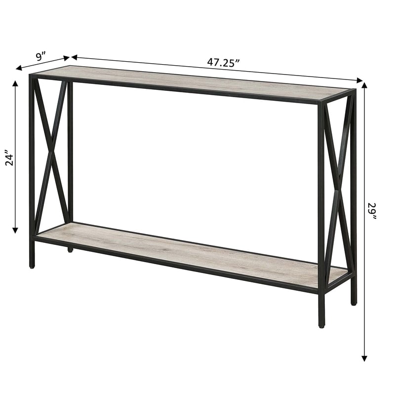 Pemberly Row Contemporary Console Table in Brown Wood Finish