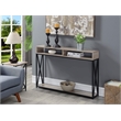 Pemberly Row Contemporary Deluxe 2 Tier Console Table in Brown Wood Finish