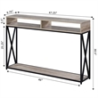 Pemberly Row Contemporary Deluxe 2 Tier Console Table in Brown Wood Finish